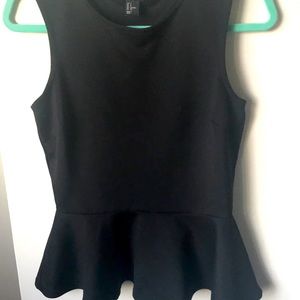 Black peplum top